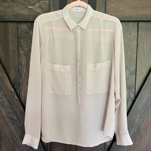 Filippa K EUC Women’s Long Sleeve Beige Blouse Scandinavian Minimalistic Size M